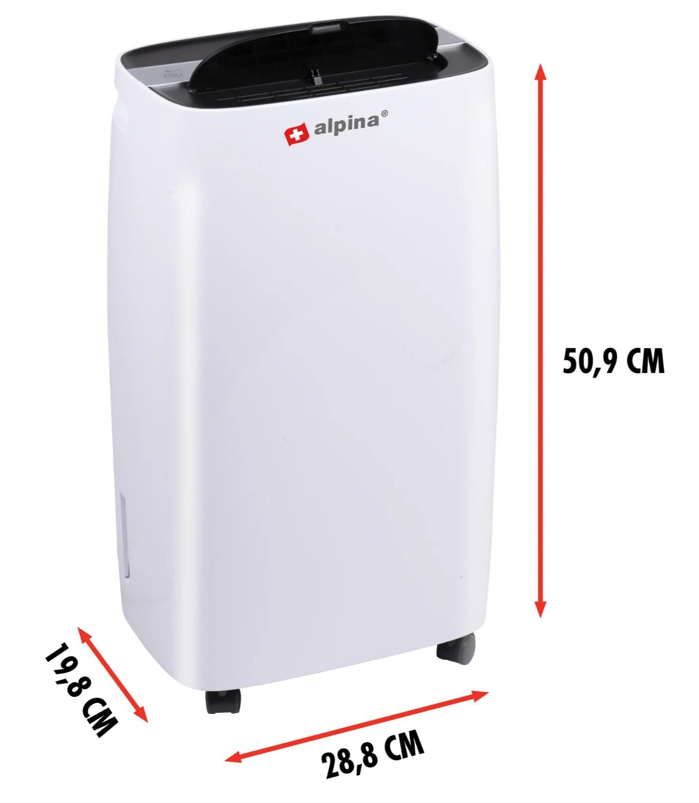 JUNG Luftentfeuchter Alpi Luftentfeuchter elektrisch 220W Raumentfeuchter leise Entfeuchter, für 100 m³ Räume, Entfeuchtung 10,00 l/Tag, Tank 2,50 l, Raumluft Entfeuchter, Extra leise gegen Schimmel, zu Hause entfeuchten
