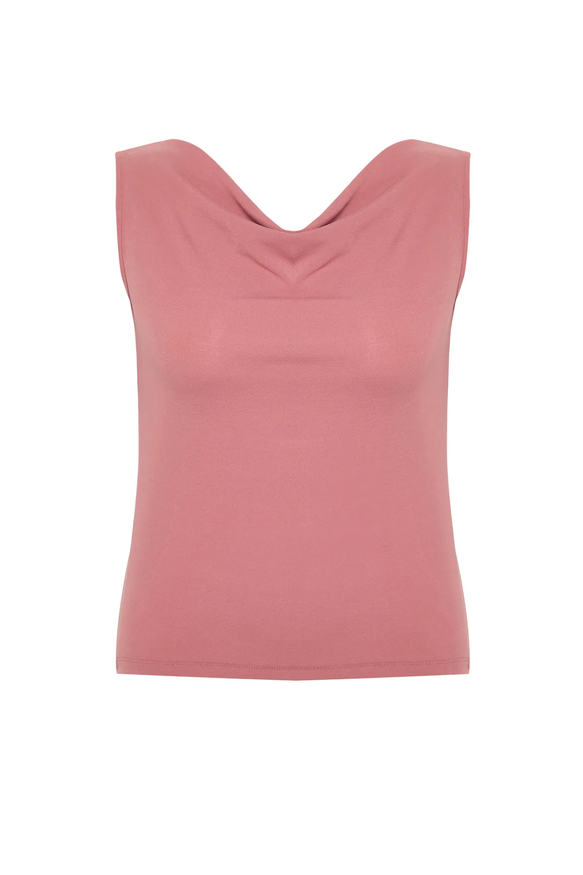 Trendyol Curve  Dried Rose Boat Degaje-Kragen-Strickbluse TBBSS24AF00021