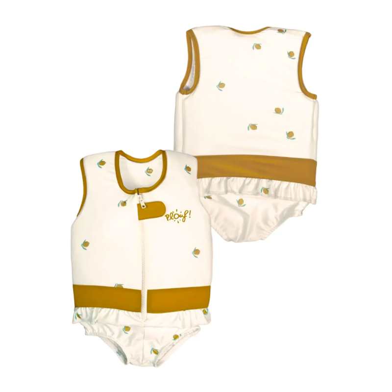 Maillot de bain flottant : Citron Blanc