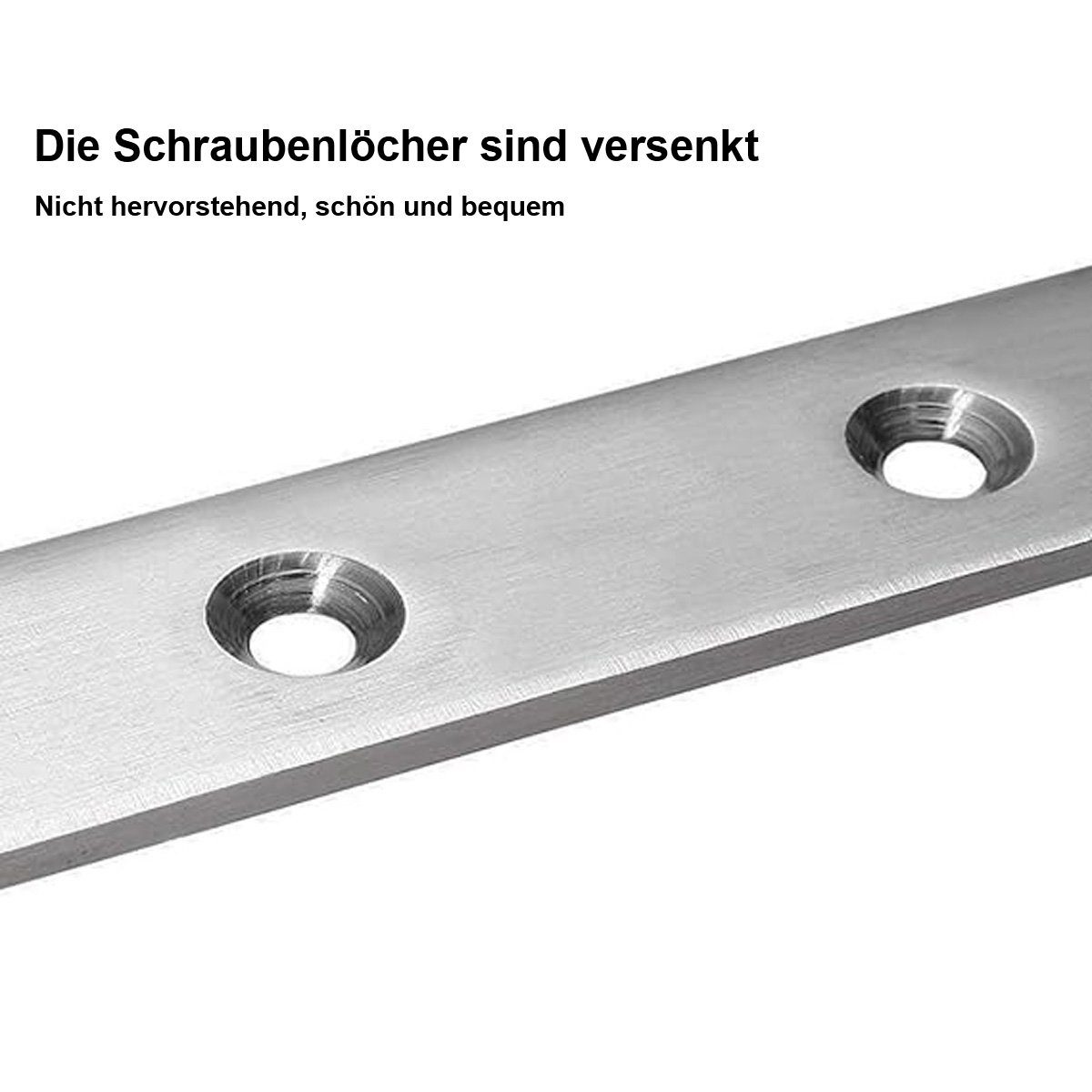 götäzer Winkelverbinder Flachsteckverbinder 8er-Pack Robuste Flachsteckverbinder aus Edelstahl, (1-St), 160 x 20 mm Anschlussplatte Lochblech mit Schrauben