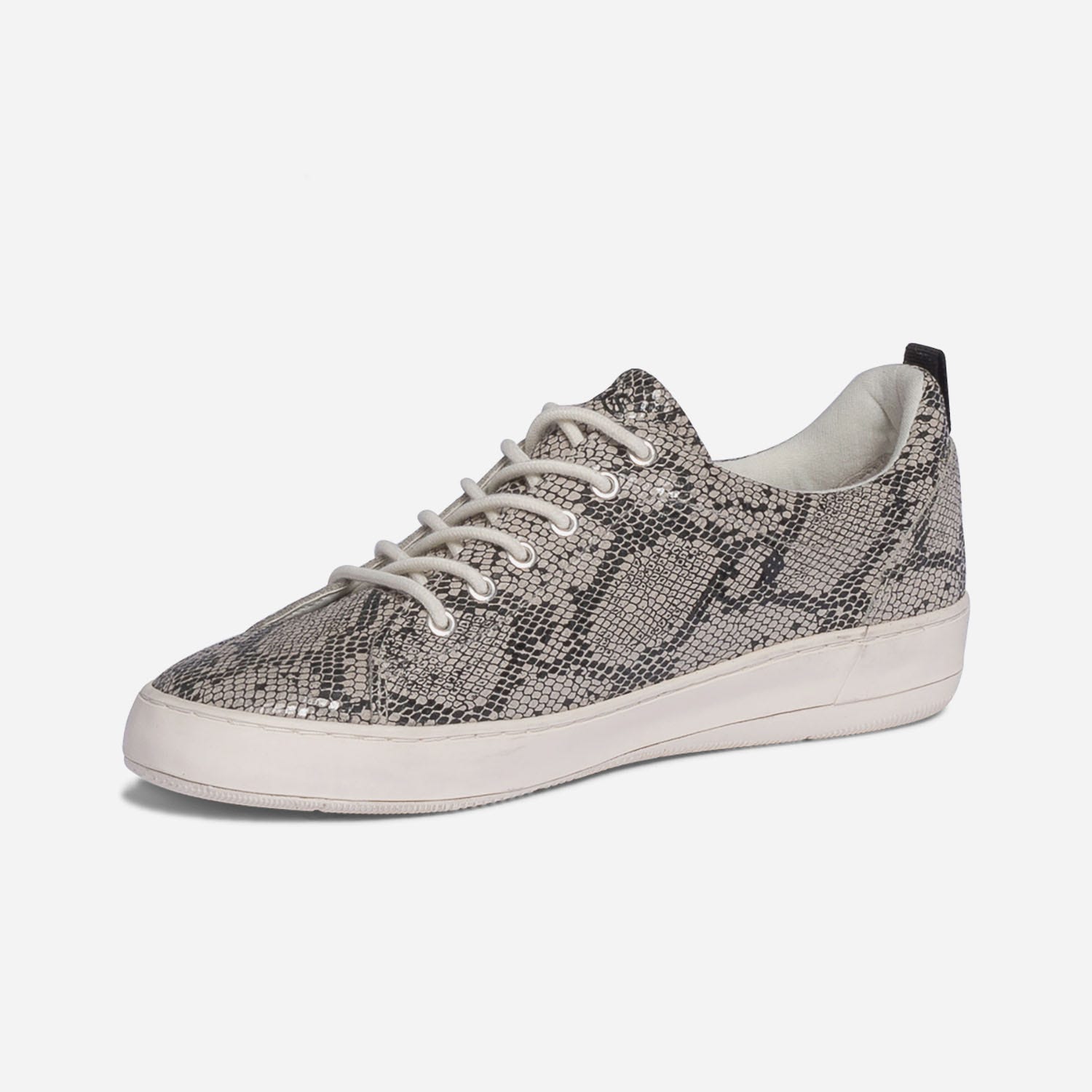 Tennis TBS grise en cuir effet python