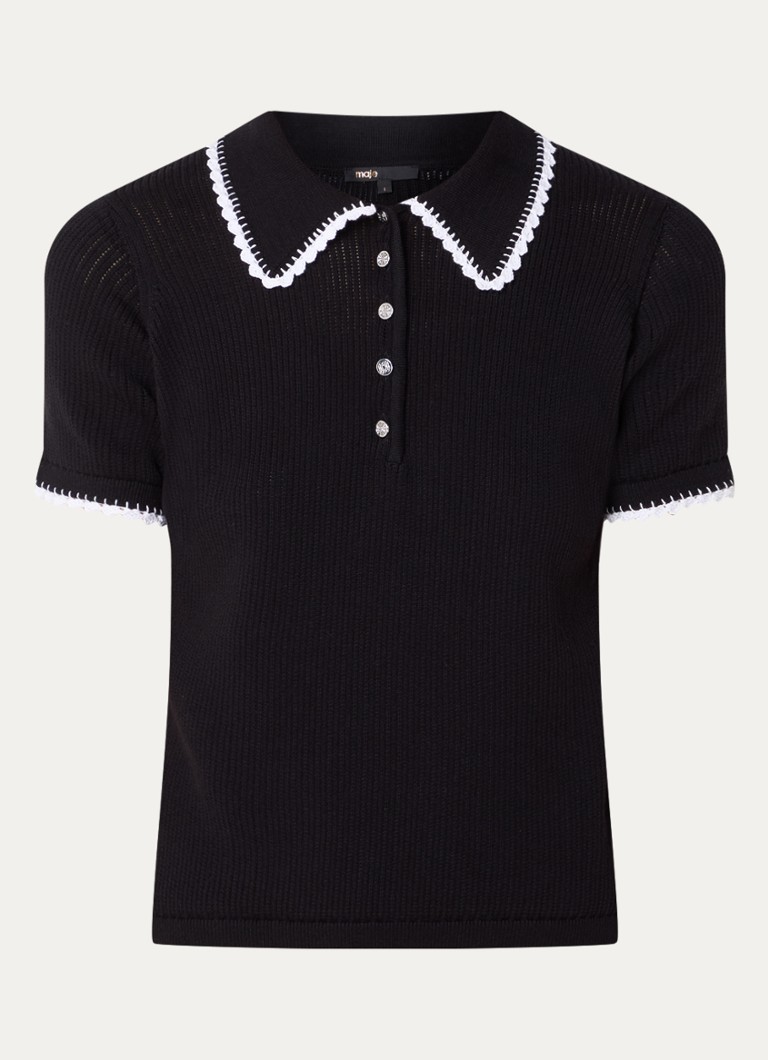 Polo Maje in maglia elasticizzata a trama grossa