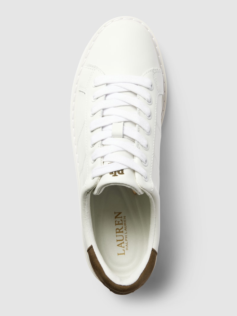 Sneaker aus Leder mit Logo-Stitching Modell 'ANGELINE' in weiß