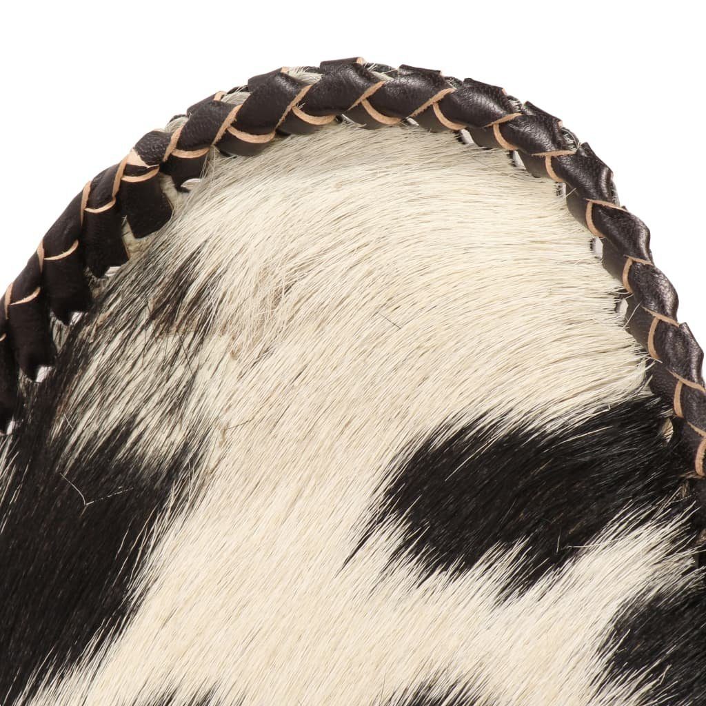 vidaXL Sessel Butterfly-Sessel Schwarz und Weiß Echtes Ziegenleder (1-St)
