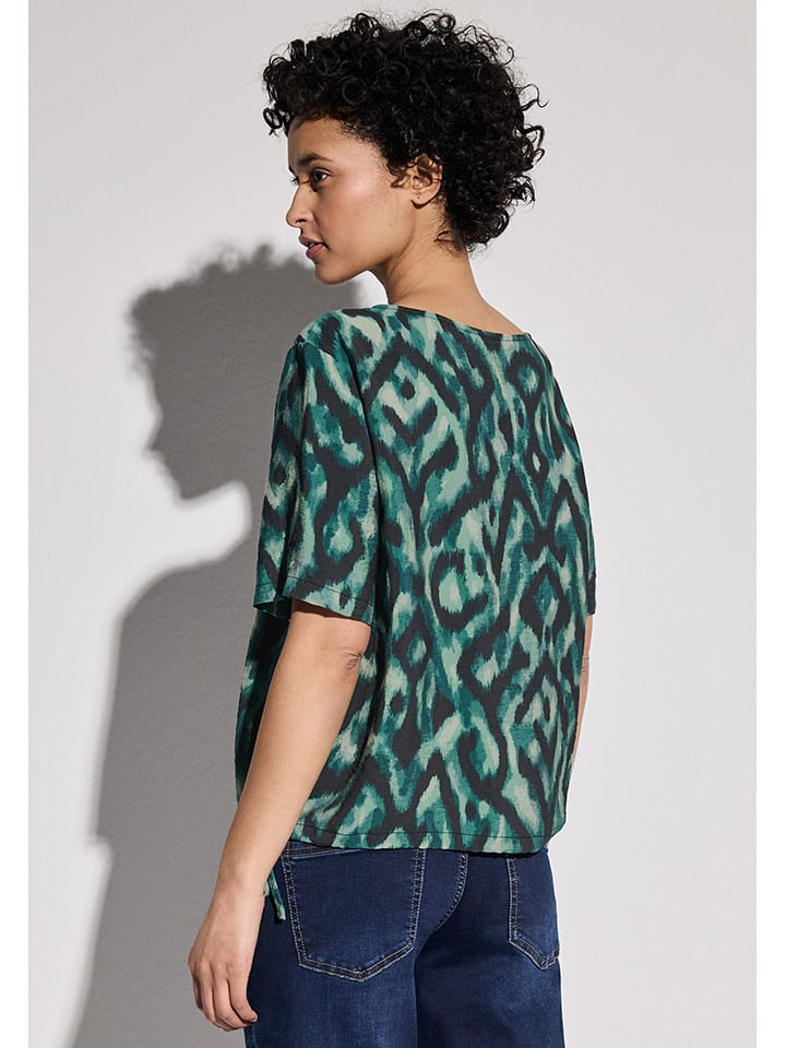 Street One Bluse in Beige/ Grün günstig kaufen
