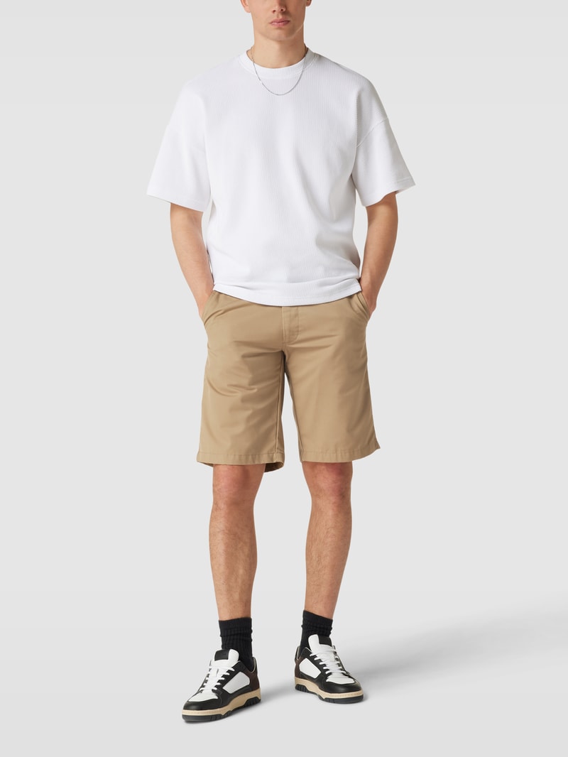 Shorts mit Label-Detail Modell 'PRESENTER' in beige