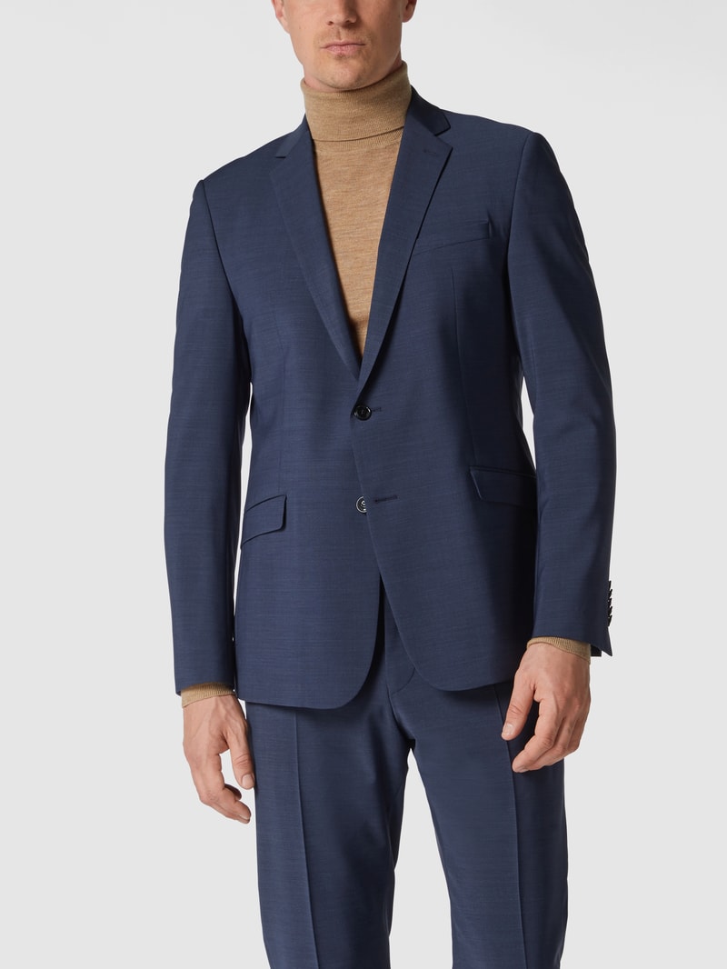 Slim Fit 2-Knopf-Sakko mit Stretch-Anteil 'Flex Cross' in marineblau