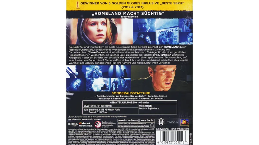 Homeland - Season 1  [3 BRs]