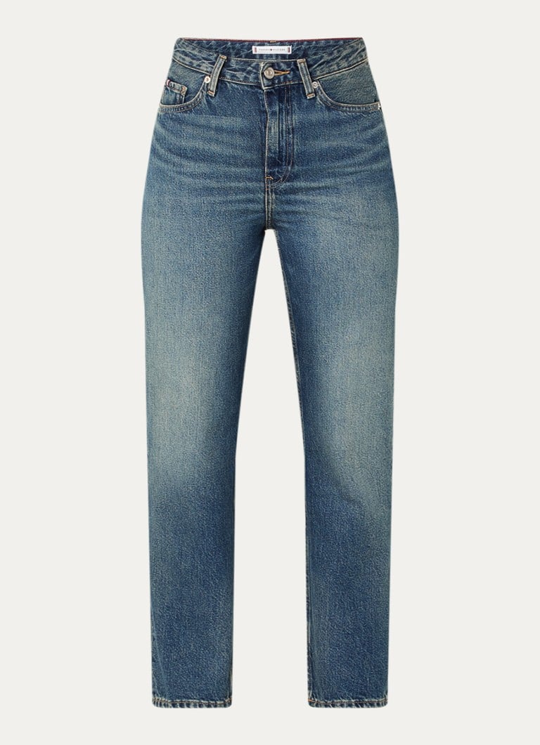 Calça jeans Tommy Hilfiger Classic de cintura alta e perna reta com lavagem média.