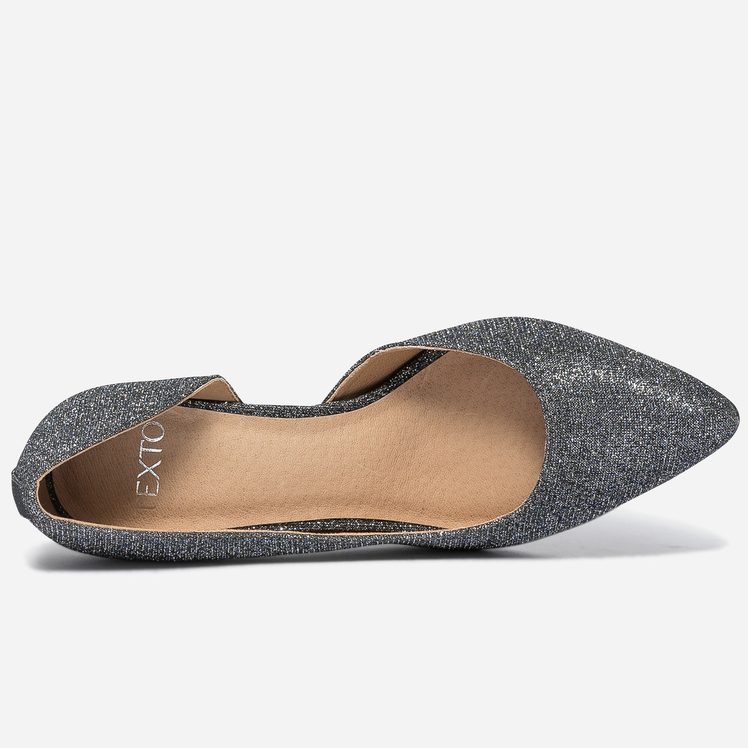 Stiletto TEXTO gris pailleté