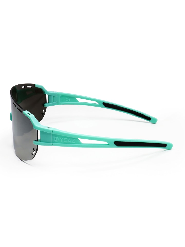 YEAZ SUNGLOW Sport-Sonnenbrille weiß/blau in grün / silber günstig kaufen onesize