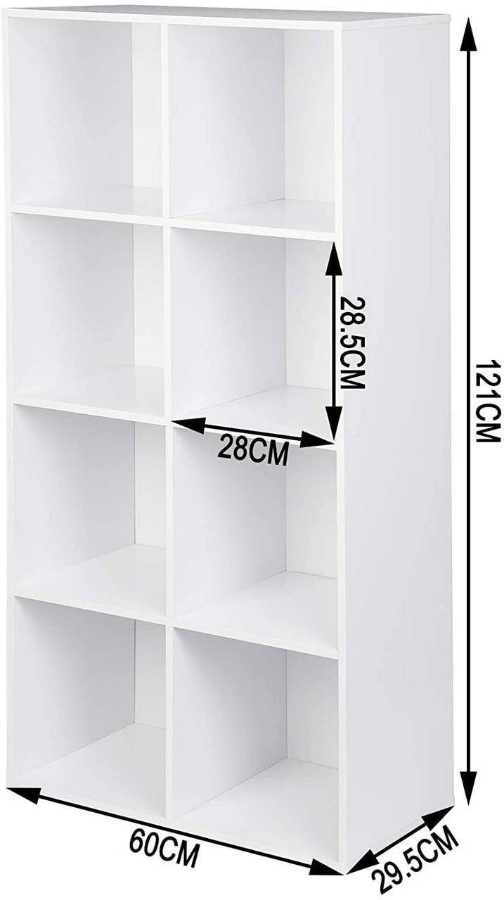 Woltu Bücherregal, 1-tlg., Büroregal Aktenschrank, MDF, 8 Fächer
