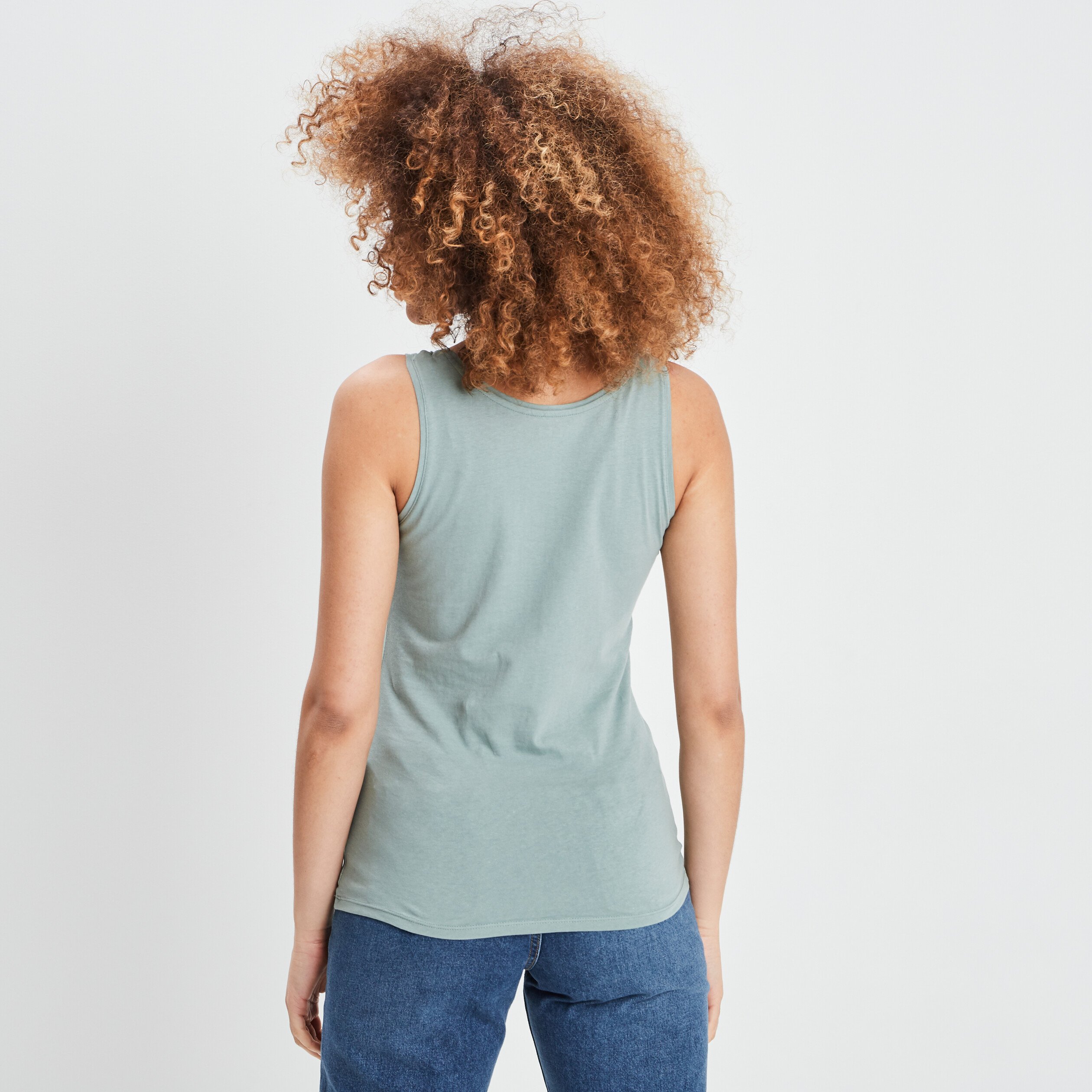 Débardeur bretelles larges coton vert pastel femme | La Halle