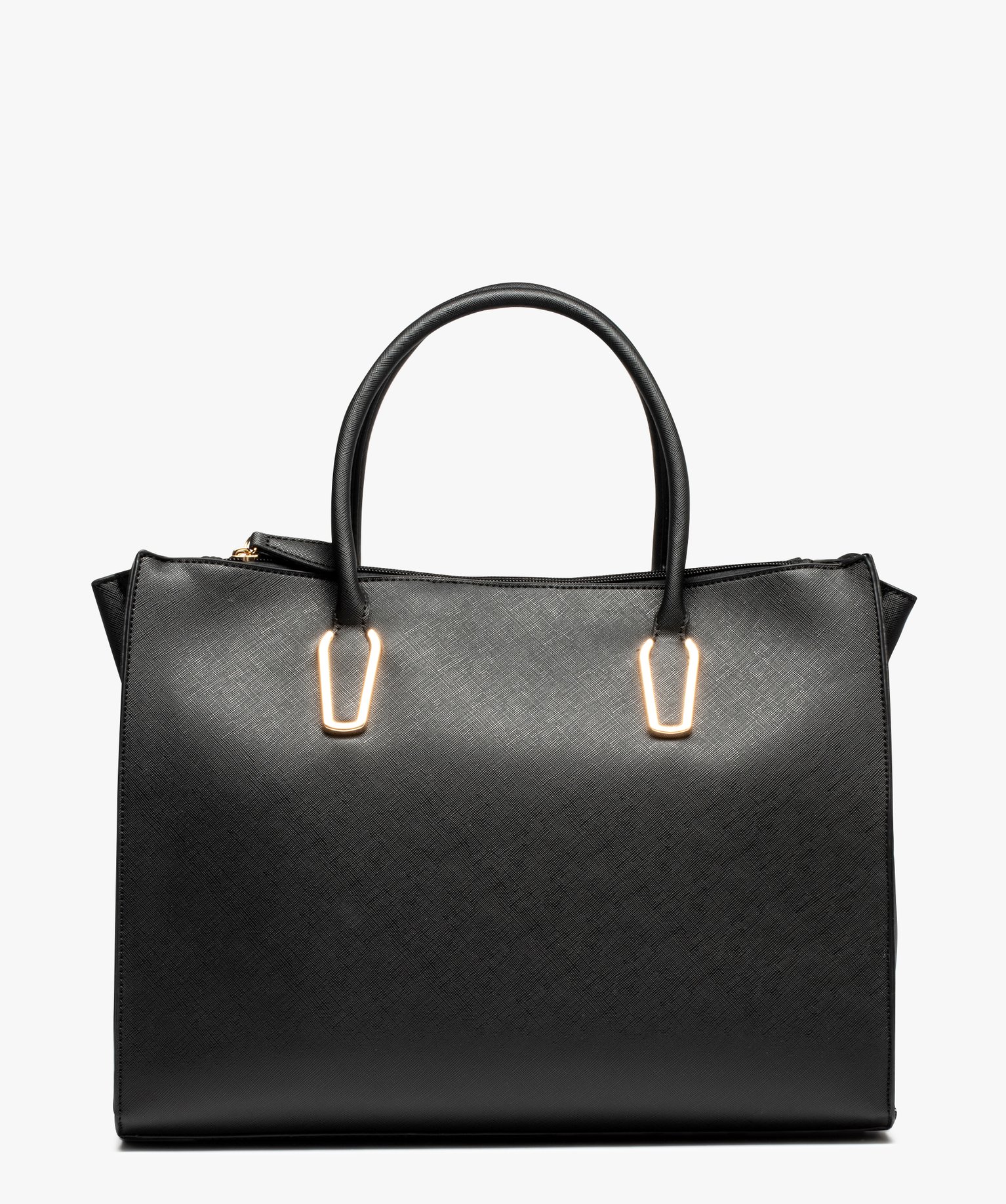 Sac cabas multipoches uni grand format femme noir | GEMO