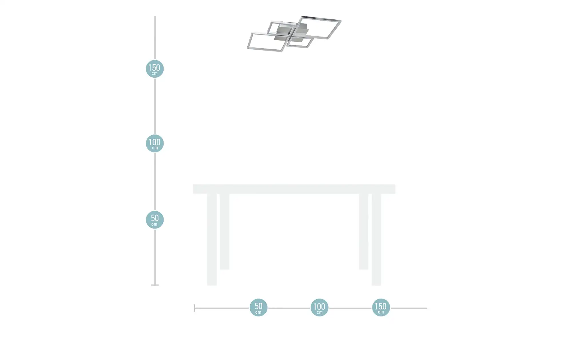 KHG LED-Deckenleuchte, 4-flammig, Alu