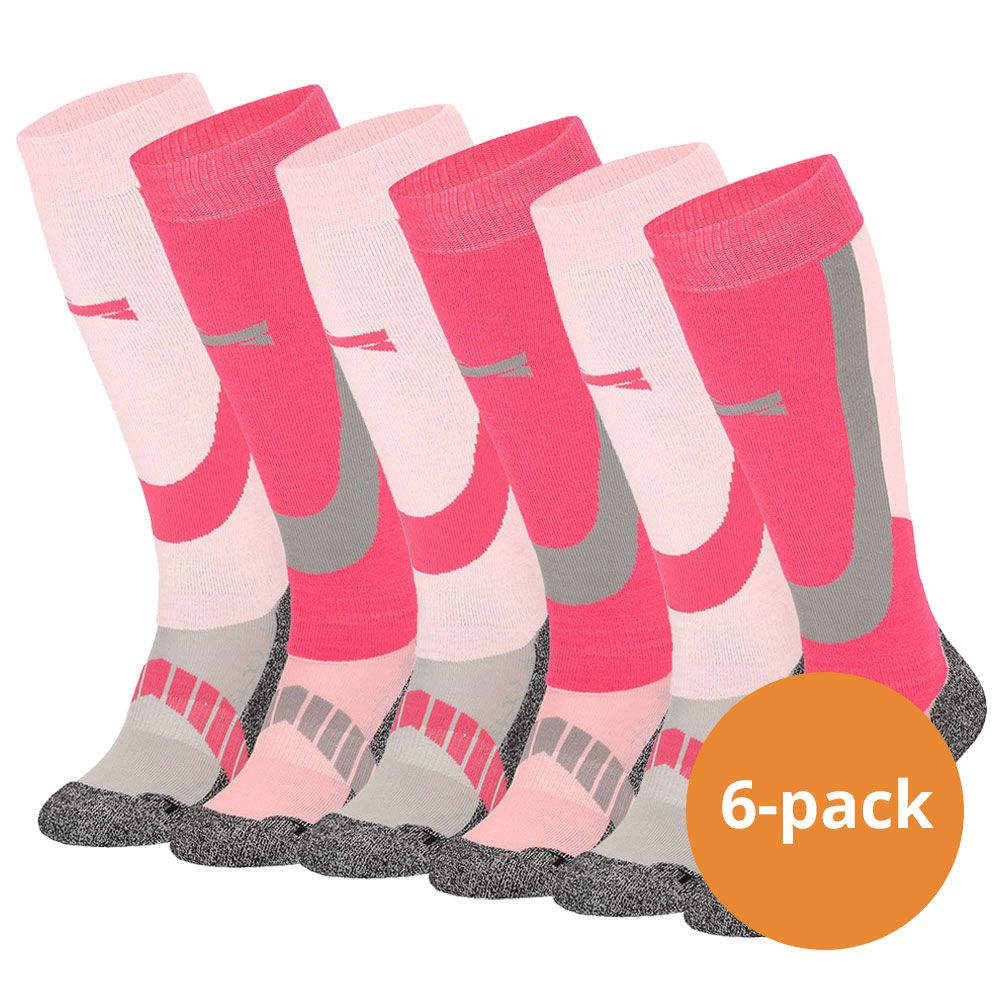 Xtreme 6 Paar Multi Pink Unisex Skisocken