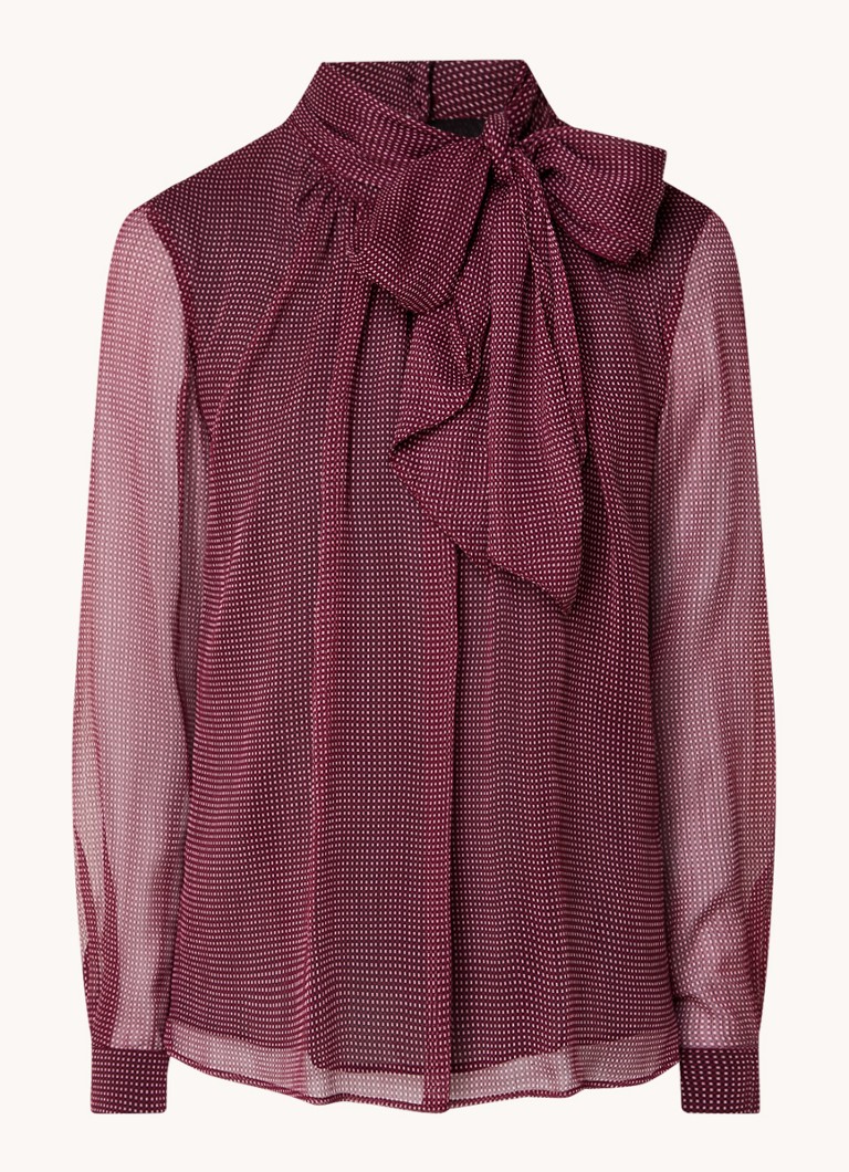 Claudie Pierlot Semi-transparent top with checked design and shawl collar