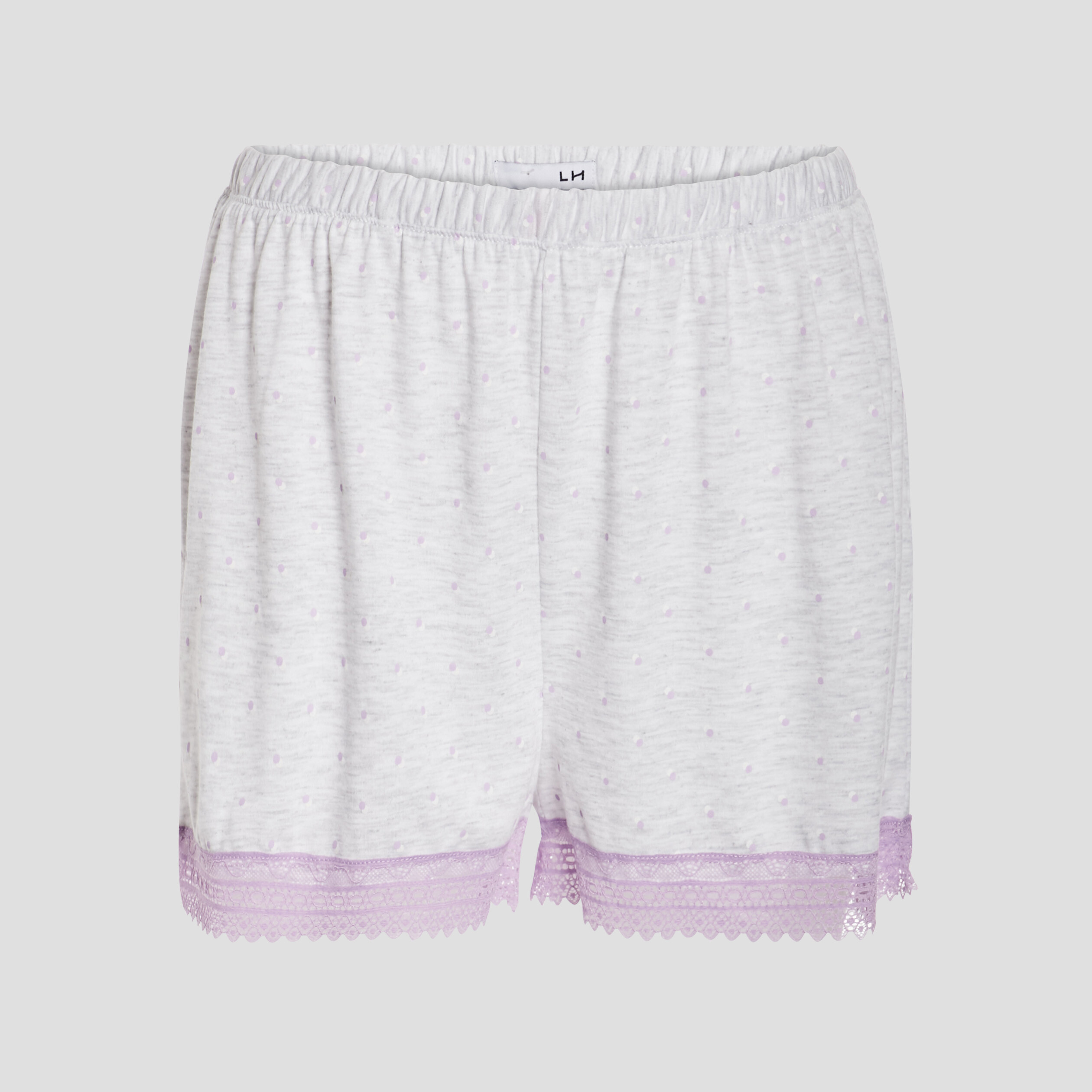 Short de pyjama avec dentelle gris clair femme | La Halle