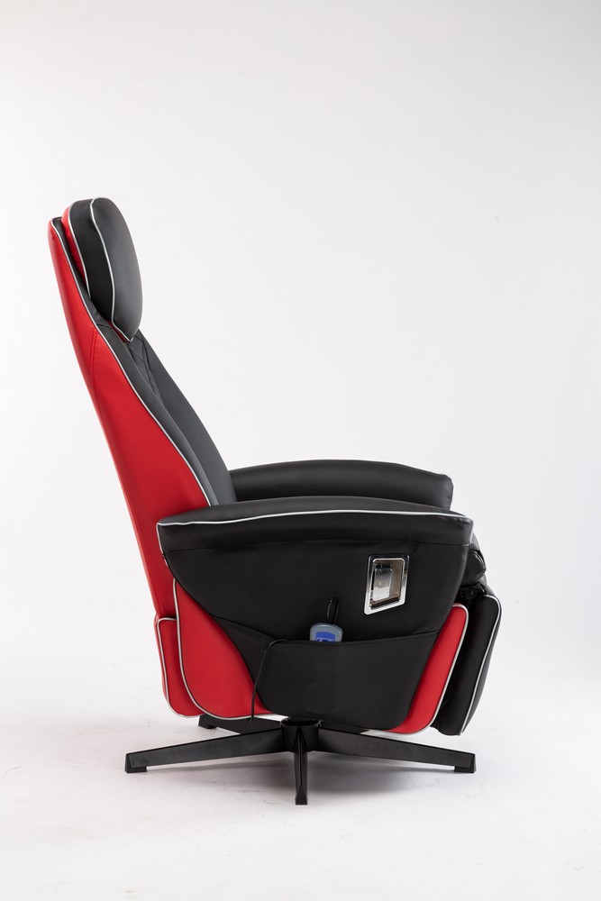 Happy Home Happy Home Elektrischer Massagesessel Relaxsessel HWP09-SCH schwarz/rot Lederoptik