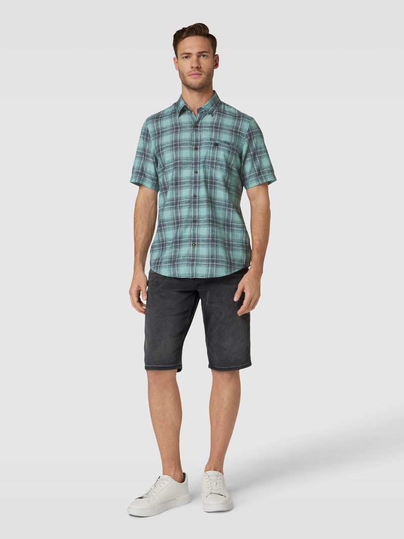 Freizeithemd mit Allover-Muster in türkis