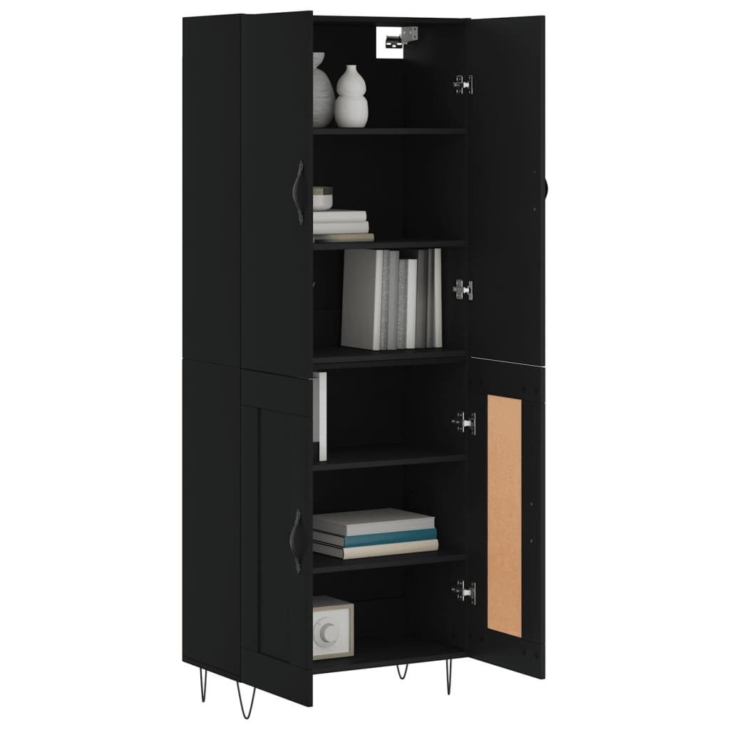 vidaXL Sideboard Highboard Schwarz 69,5x34x180 cm Holzwerkstoff (1 St)