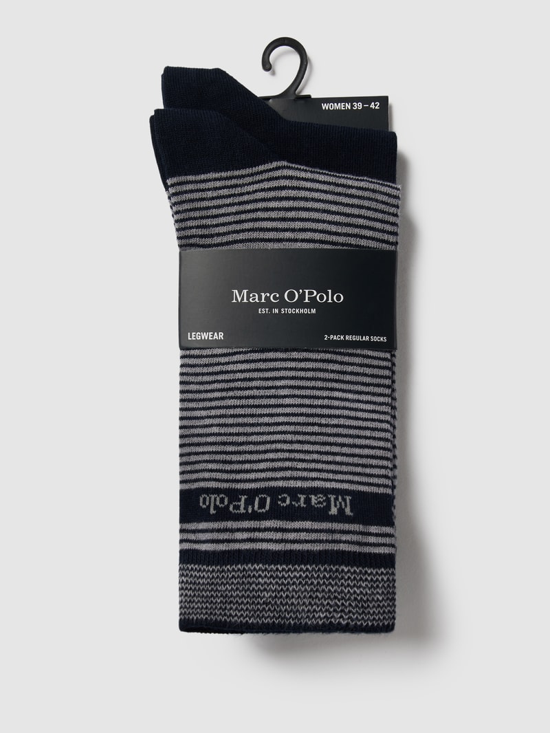 Socken mit Label-Detail im 2er-Pack Modell 'Helena' in marineblau