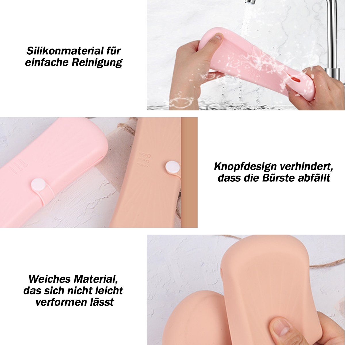 Jormftte Kosmetikkoffer Silikon Make Up Pinselhalter,Make Up Pinsel Aufbewahrung,für Reisen