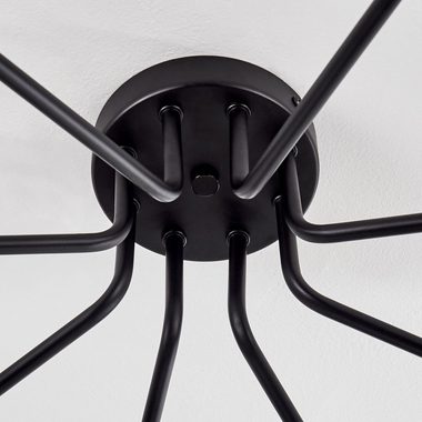 hofstein Deckenleuchte Garaguso moderne Deckenlampe aus Metall/Glas in Schwarz/Rauchfarben, ohne Leuchtmittel, Leuchte im Retro/Vintage-Design mit Schirmen aus Rauchglas, 8xG9