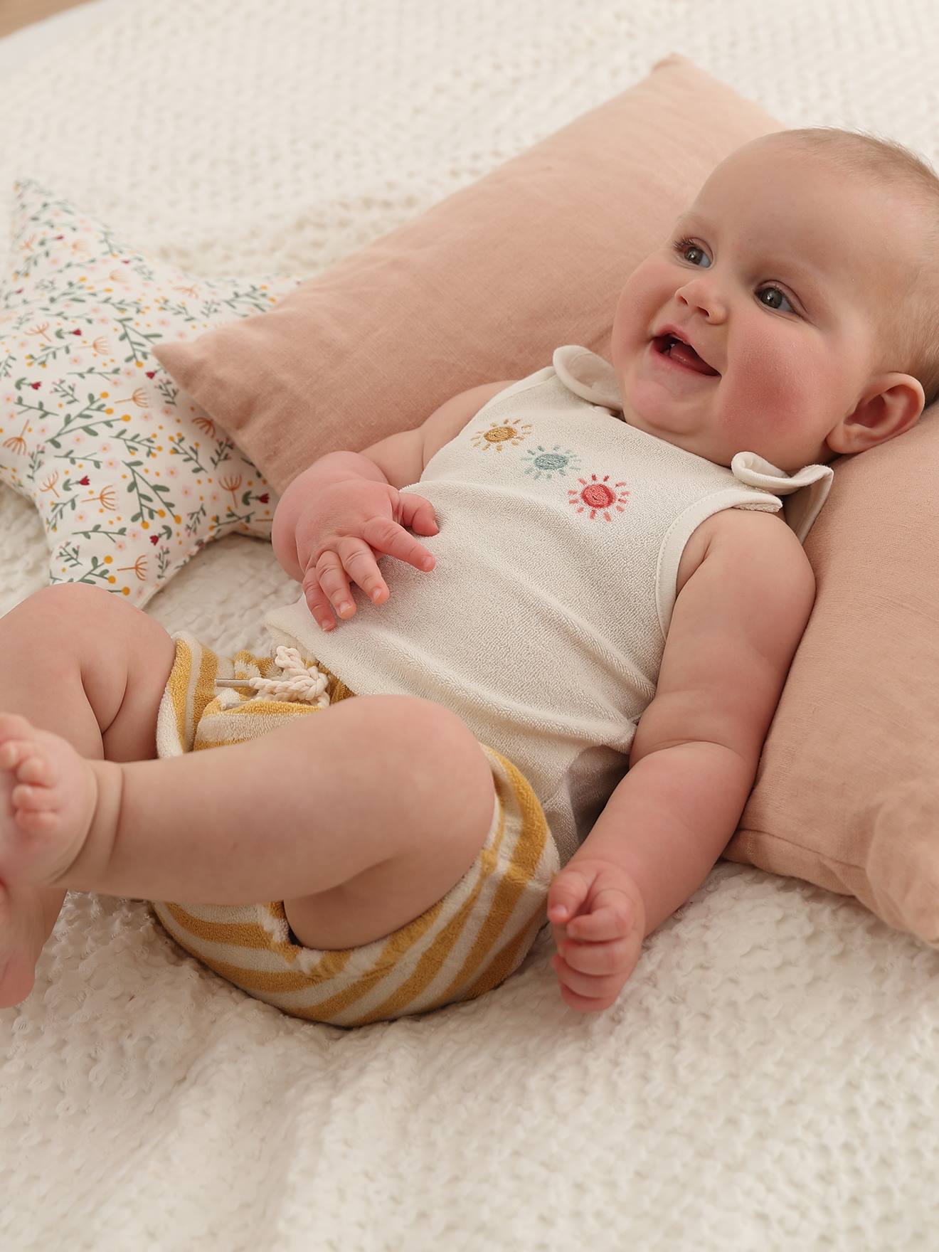 Vertbaudet Baby-Set: Top & Shorts - gelb