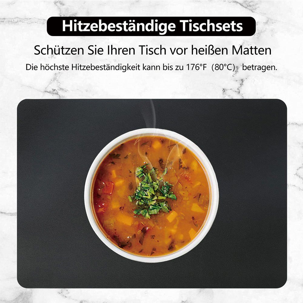 HIBNOPN Tischsitz Tischsets, abwaschbar, hitzebeständig, 6er Set mit Untersetzer, (12-tlg)