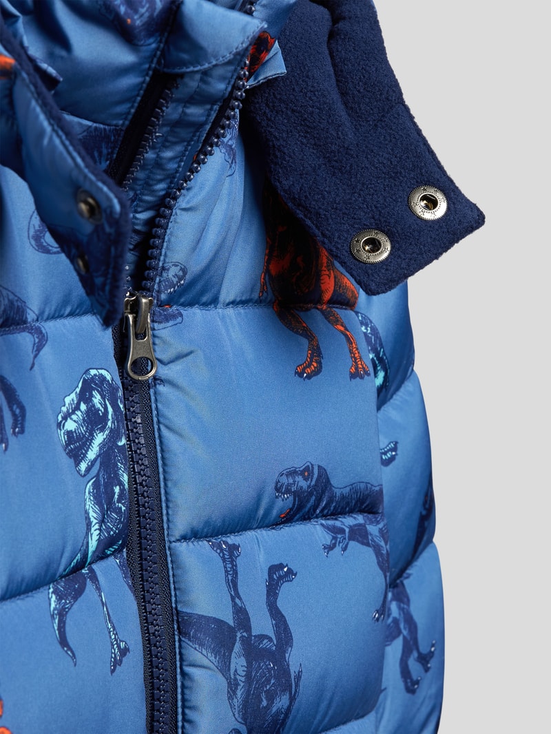 Steppjacke mit Allover-Muster in blau