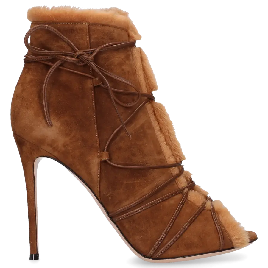 Gianvito Rossi - Stiefeletten G50998 Veloursleder Lammfell - braun