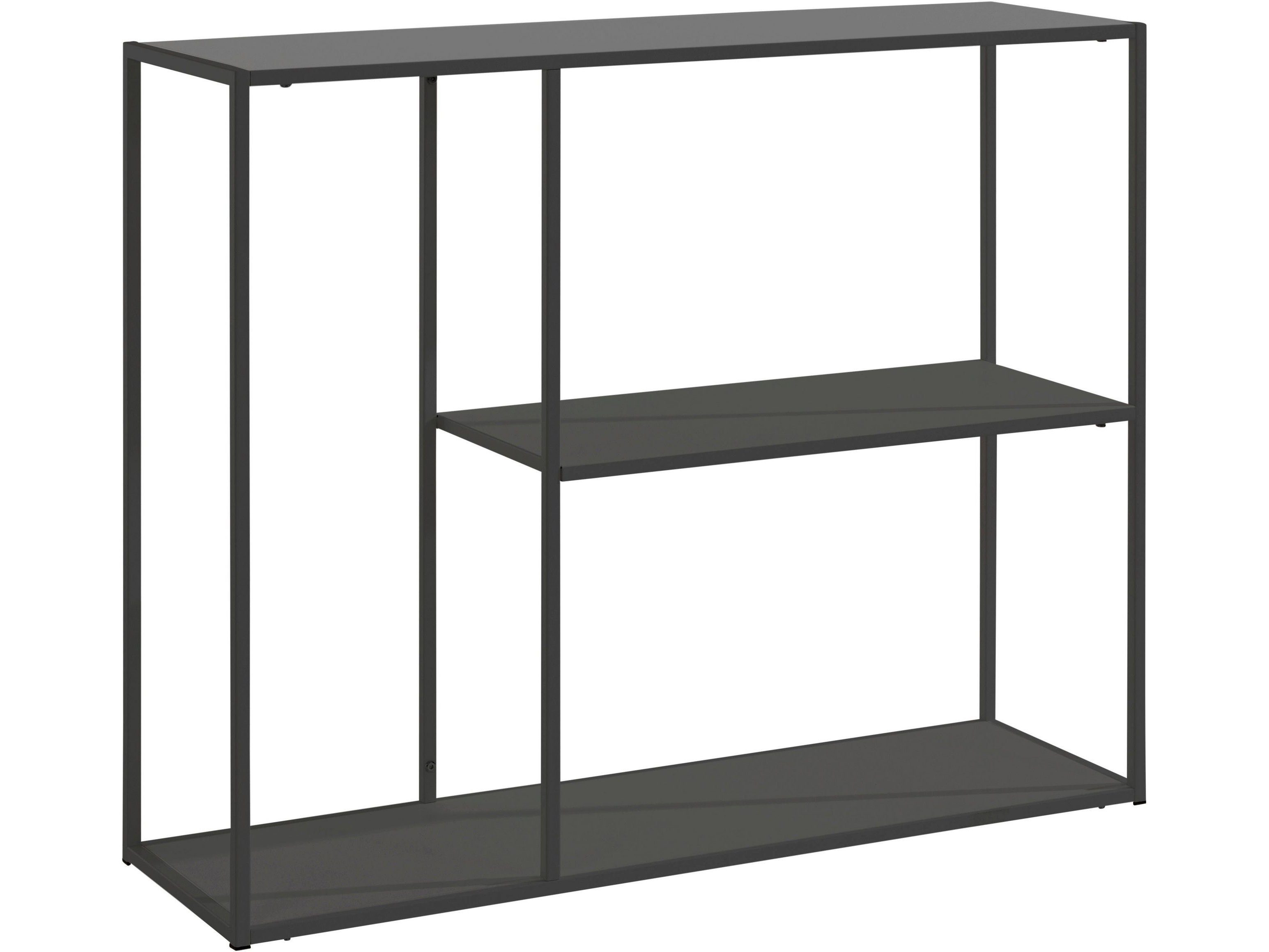 loft24 Bücherregal Chandler, Standregal aus Metall, 3 offene Fächer, Breite 100 cm