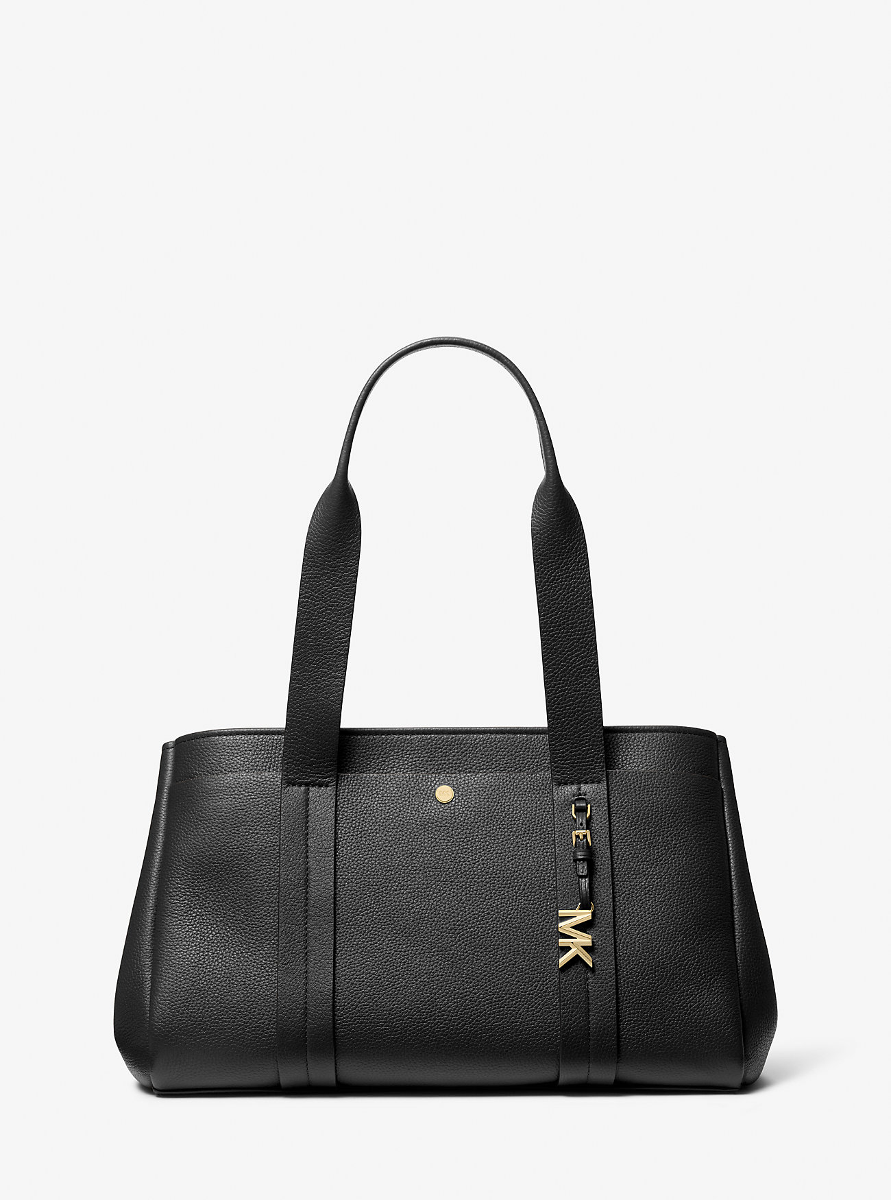 Romee Large Pebbled Leather Tote Bag - BLACK