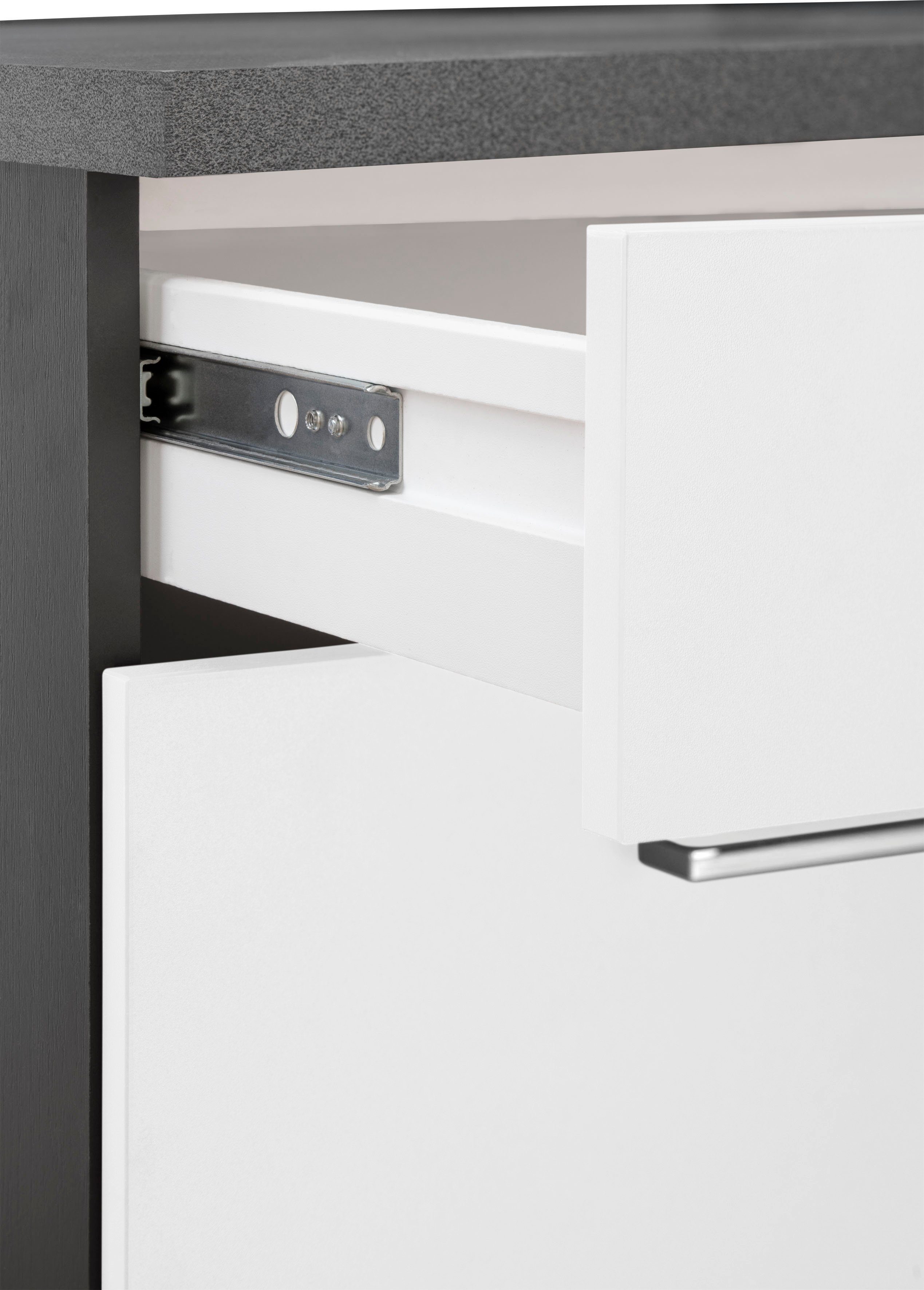 HELD MÖBEL Winkelküche Paris, mit E-Geräten, Stellbreite 220/220 cm