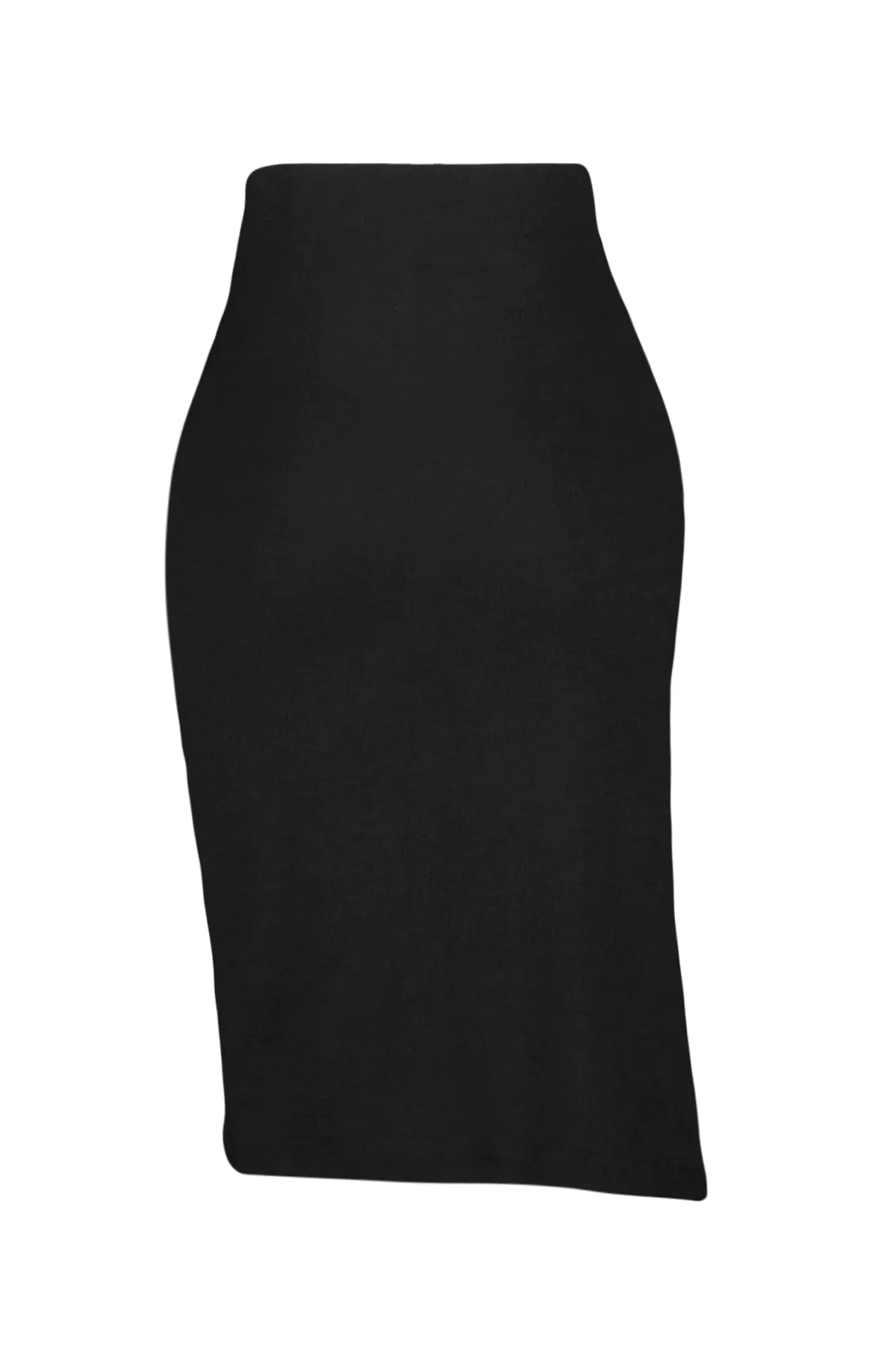 Trendyol Collection  Schwarzer zweireihiger Wickel-Midi-Strickrock mit hoher Taille TWOSS23ET00027