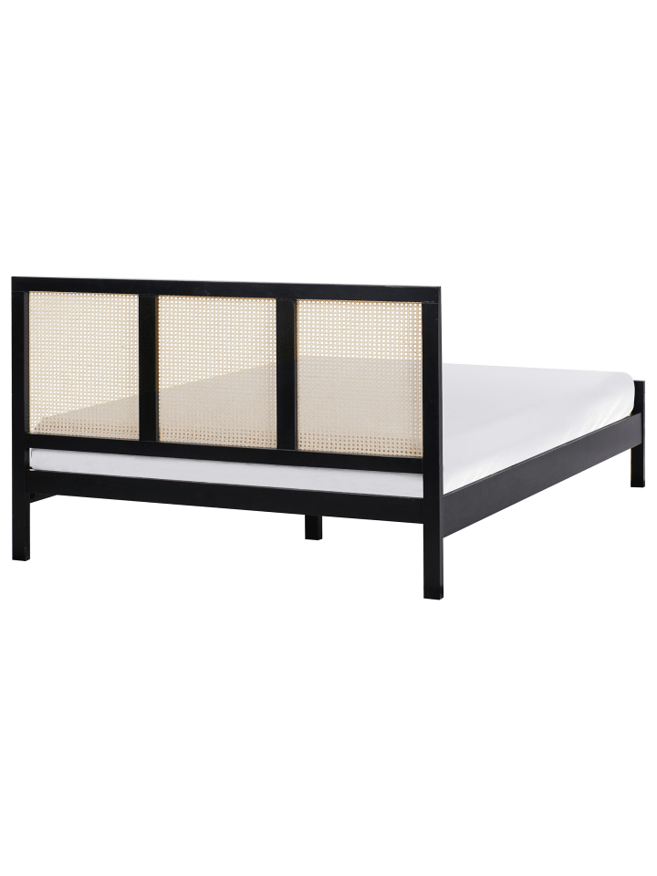 Beliani Doppelbett SALERNAS in Schwarz/Braun - (W) 166 x (H) 100 x (L) 206 cm günstig kaufen onesize
