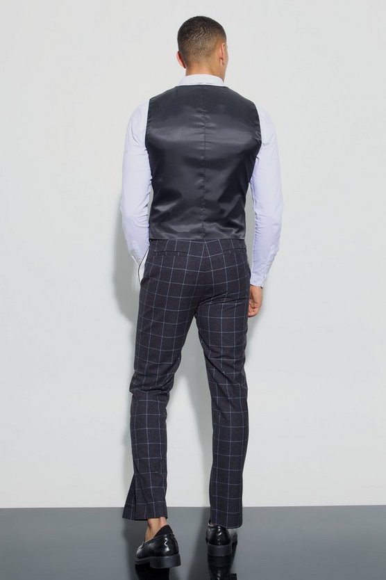 Karierte Hose mit geradem Bein