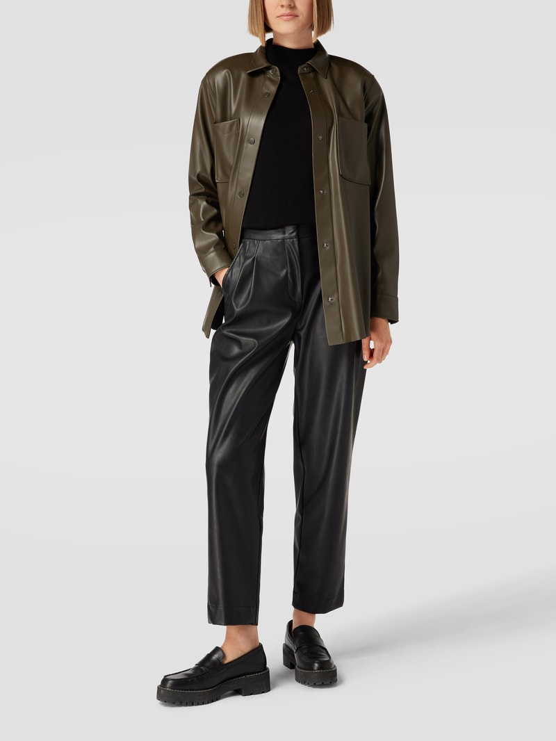Blazer in Leder-Optik in olivgrün