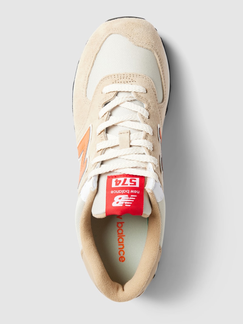 Sneaker mit Kontrastbesatz in orange