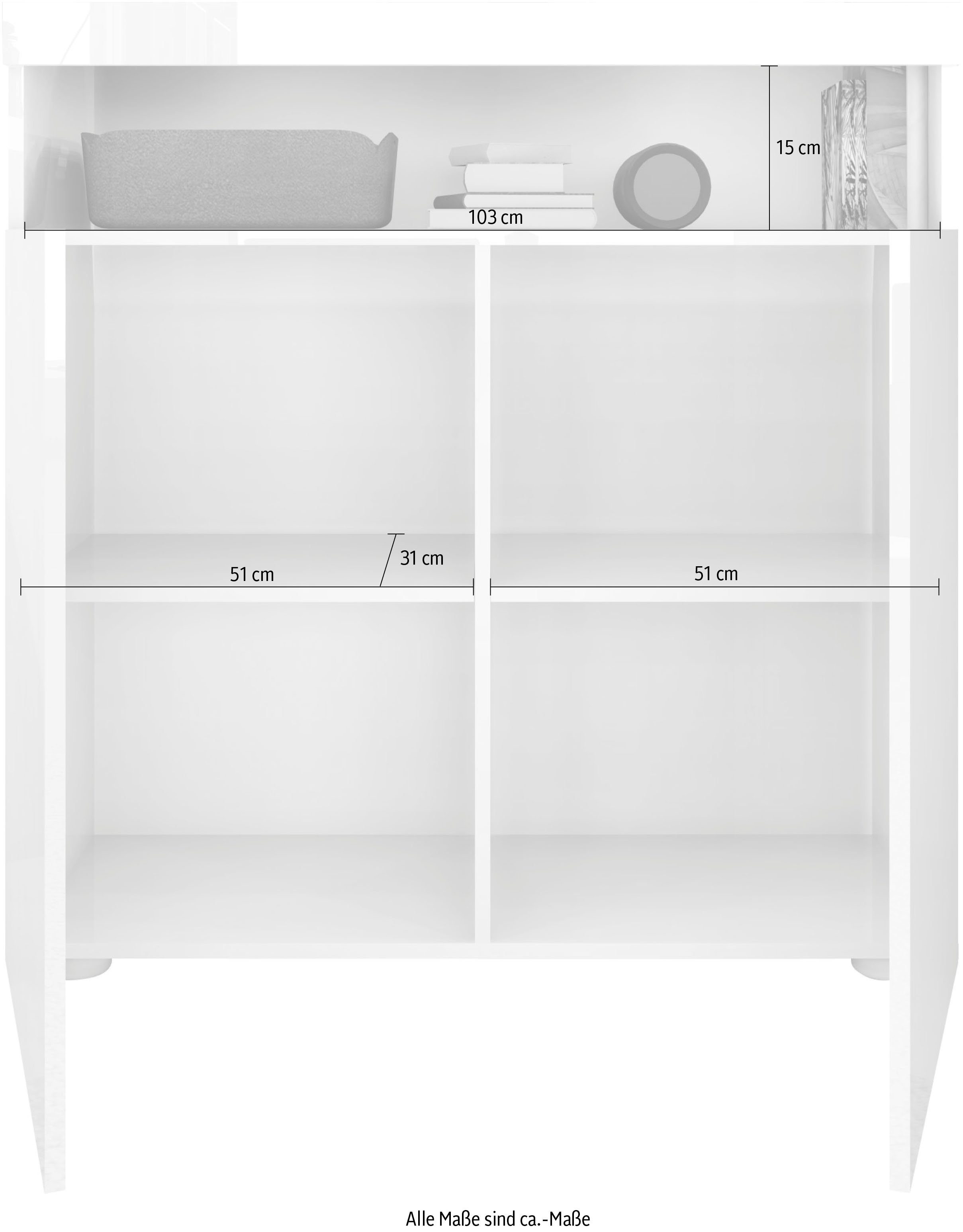 borchardt Möbel Highboard Kapstadt, Breite 107 cm