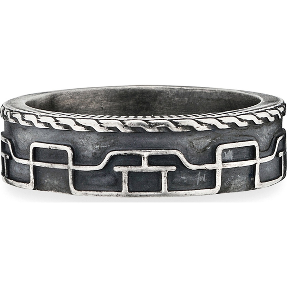 caï Bague pour hommes 925 Argent noir Bague