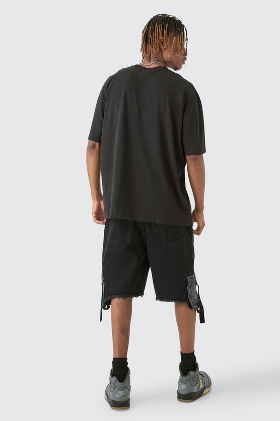 Tall schwarzes T-Shirt mit Brooklyn-Print
