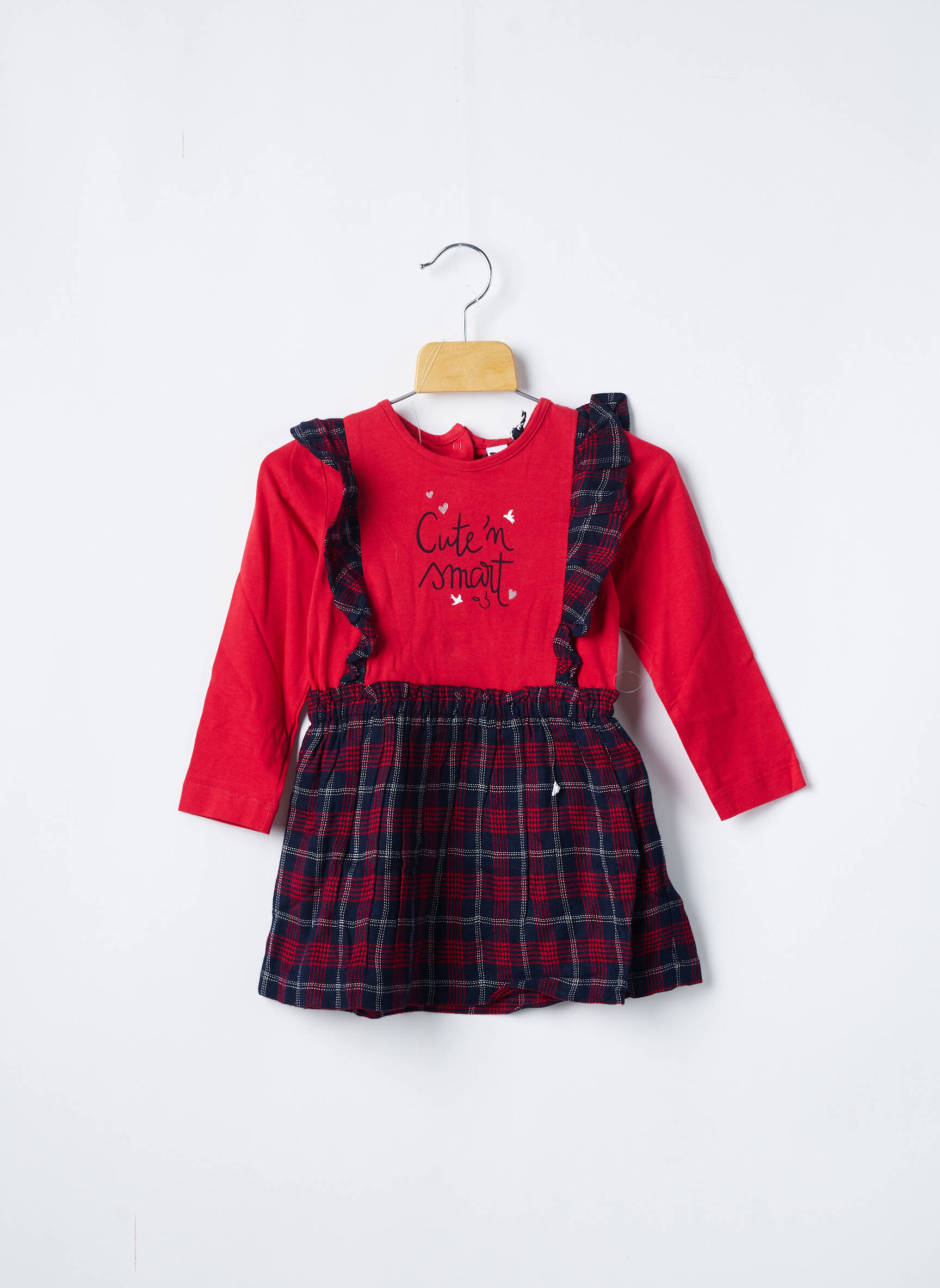 3 Pommes Tuniquemanchelongue Fille couleur rouge