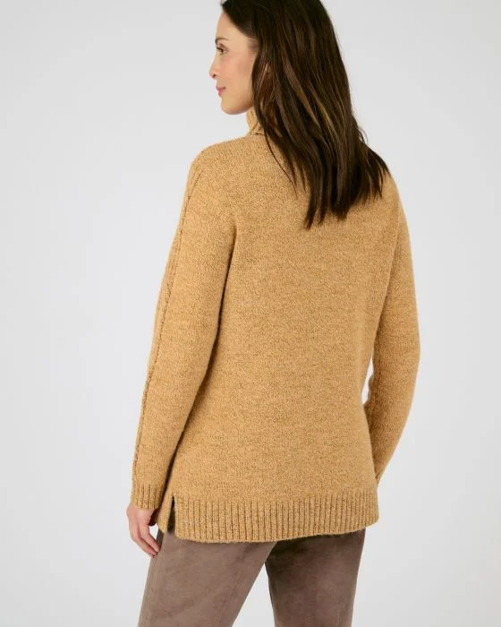 Pull col roulé maille chinée Thermolactyl