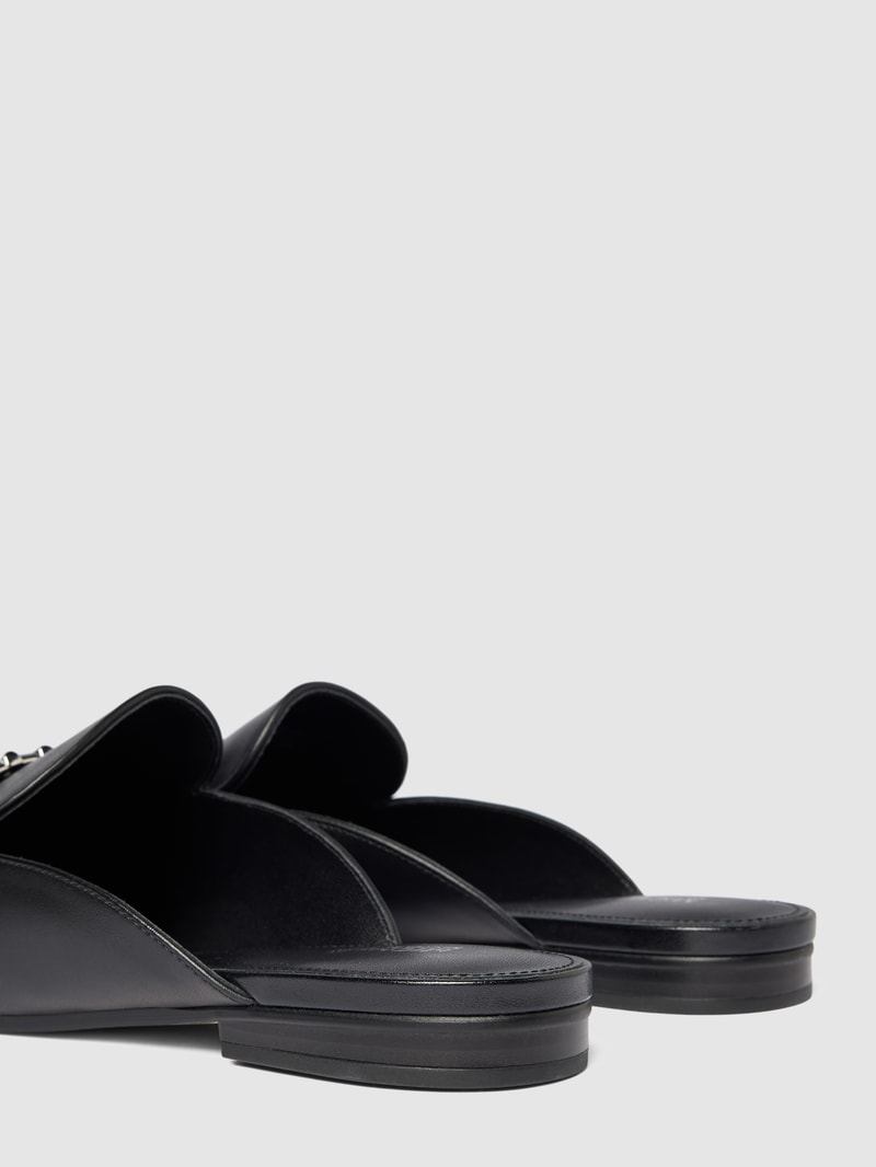 Loafer aus Leder mit Label-Applikation Modell 'TIFFANIE' in schwarz