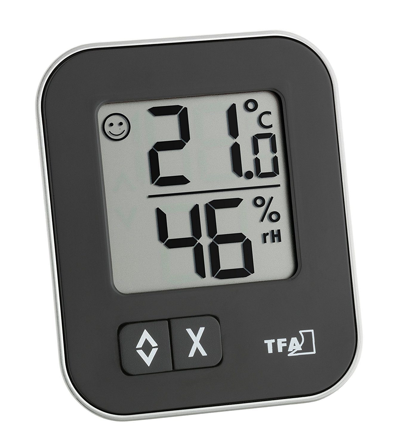 TFA Dostmann TFA Digitales Thermo-Hygrometer Moxx, schwarz Wetterstation