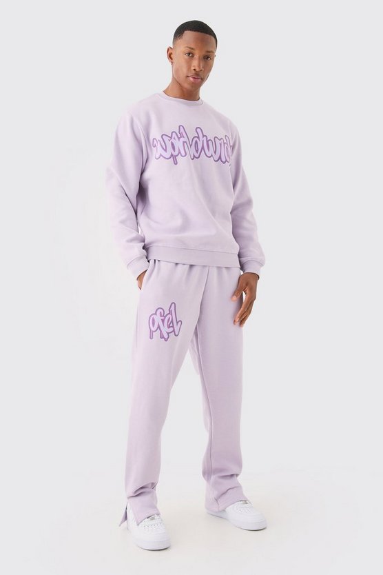 Sweatshirt-Trainingsanzug mit Grafitti-Print