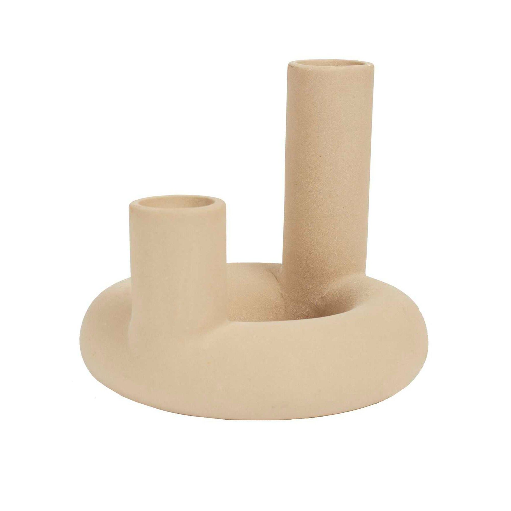 Vase soliflore céramique 2 tubes