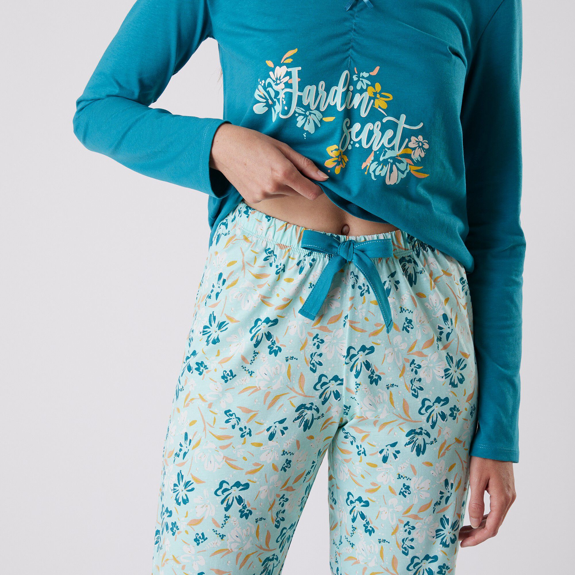 Pantalon pyjama coton imprimé floral
